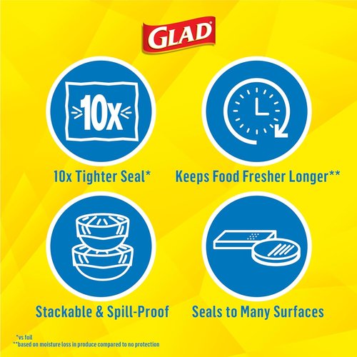 Glad Press'N Seal Food Plastic Wrap - 70 Square Feet of Versatile, Leak-Proof Protection