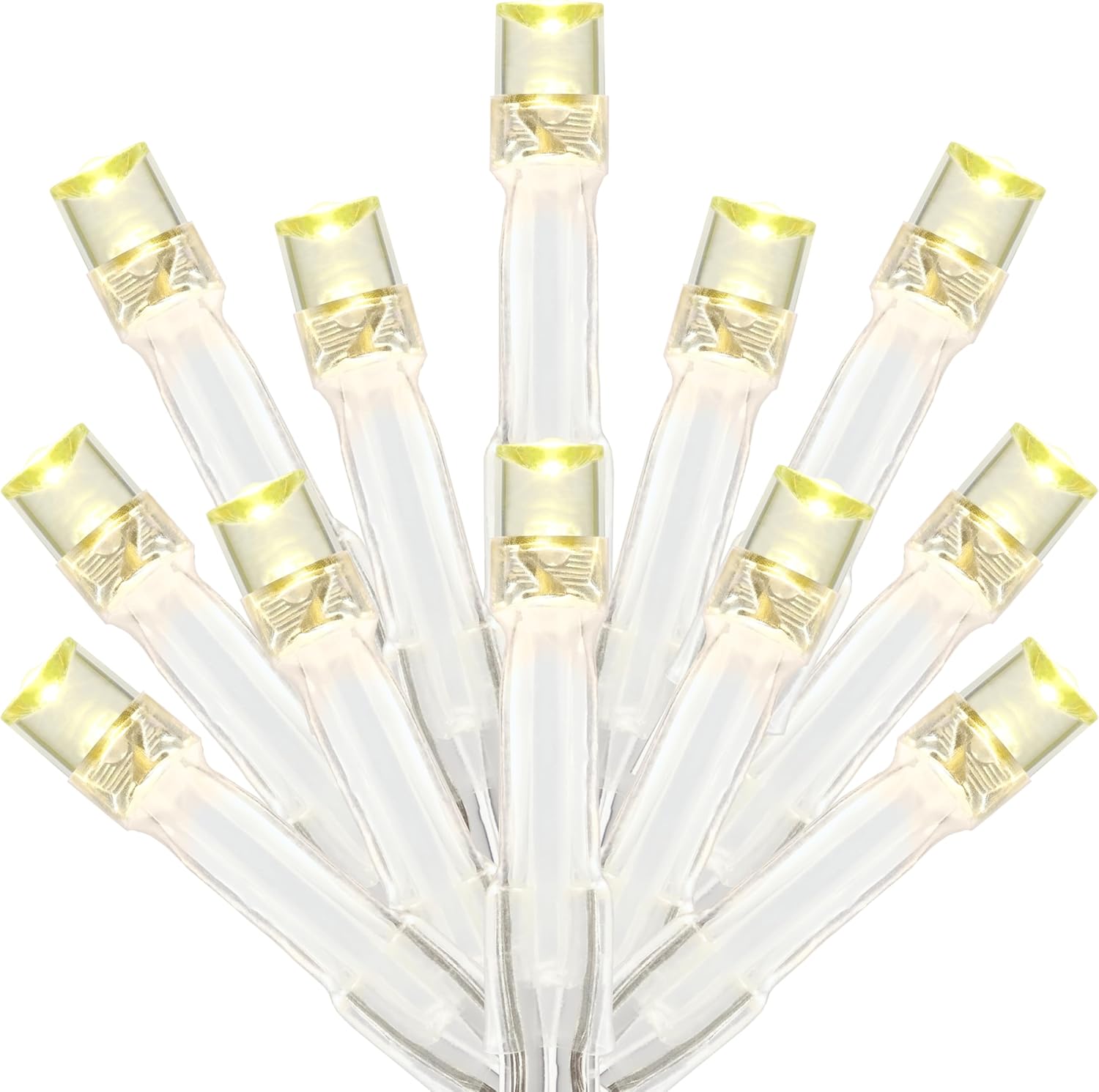 Skiennix 300 Count Warm White LED String Lights - 100 Feet Wide Angle with 8 Modes & Clear Cord