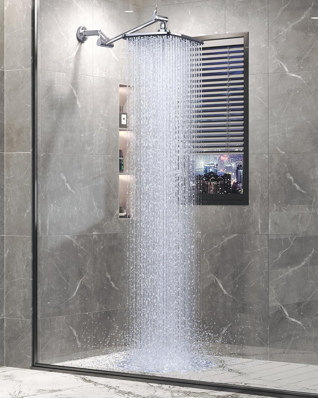 Veken Shower Head - High-Pressure Water Flow & Stylish Shower Caddy | Modern Bathroom Accessory