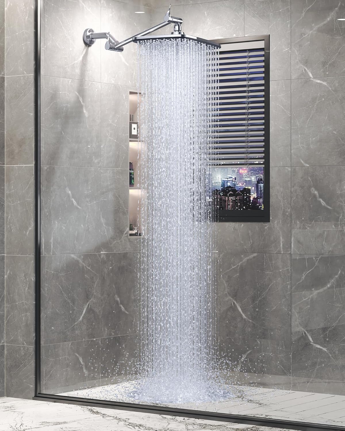 Veken Shower Head - High-Pressure Water Flow & Stylish Shower Caddy | Modern Bathroom Accessory