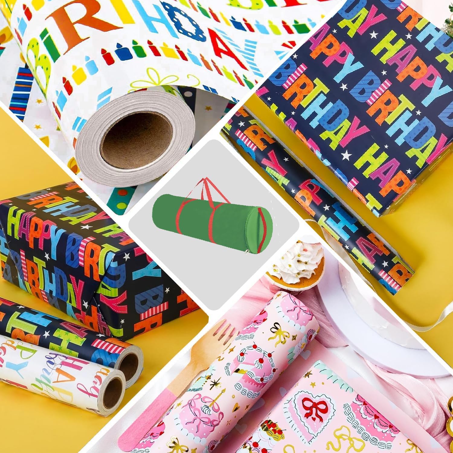 OUTTDID Christmas Wrapping Paper Organizer - Durable 600D Oxford Fabric, Fits 18-25 Rolls, Green