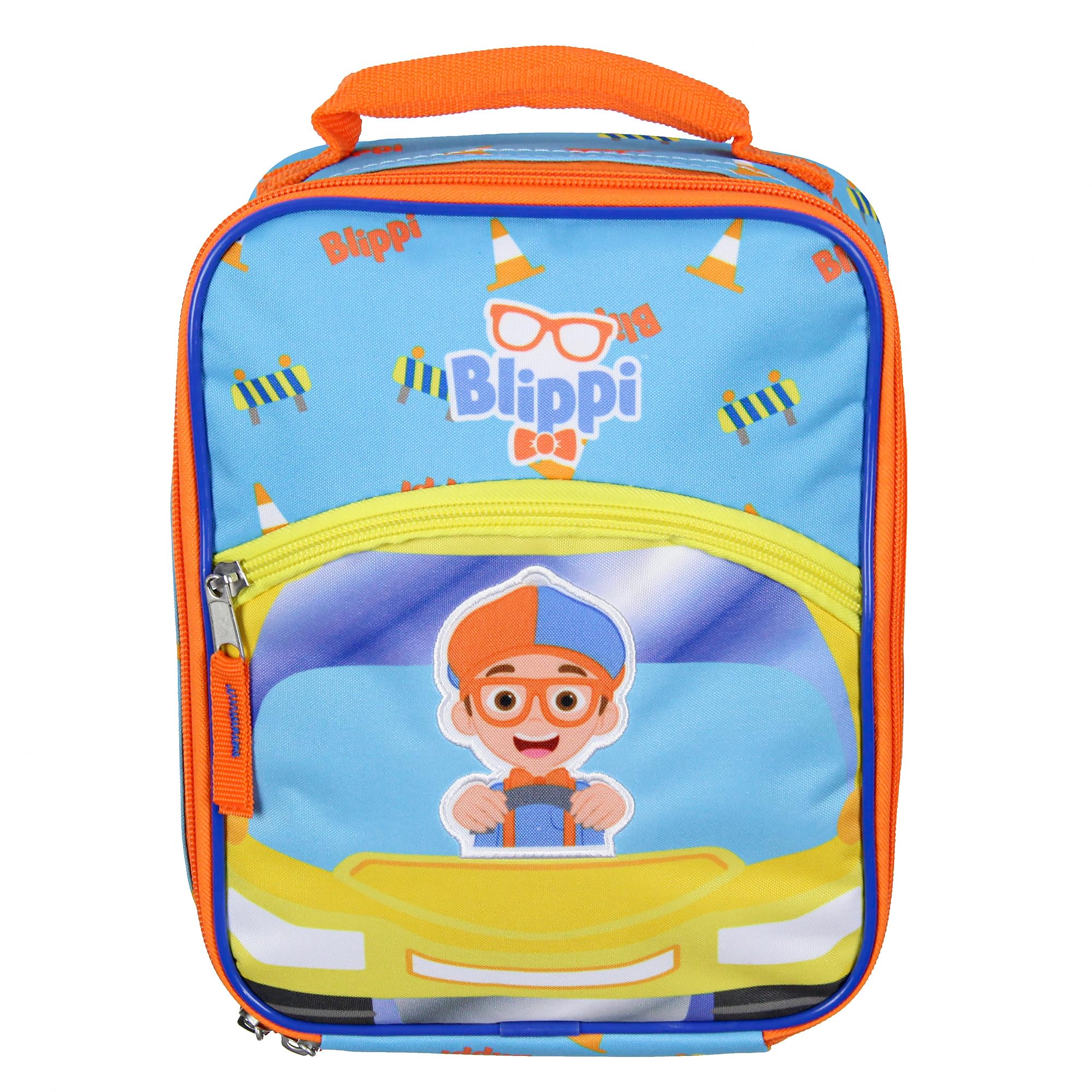 AI ACCESSORY INNOVATIONS Blippi Kids Lunch Box Joy Ride School Insulated Lunch Bag Tote For Hot And Cold Food, Drinks, And Snacks 10"