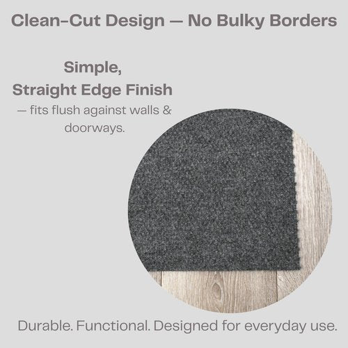 iCustomRug Entryway Door Mat – 3x6ft Charcoal, Indoor/Outdoor, Non-Slip Rubber Backing, Low-Profile All-Weather Carpet, Non-Shedding & Easy Care, Entryway Mat Ideal for High Traffic Areas