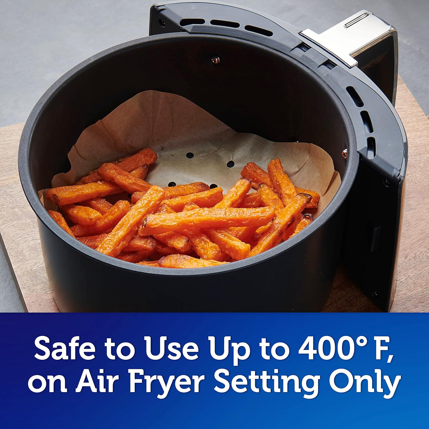 Reynolds Kitchens Air Fryer Liners - Disposable Unbleached Parchment Paper Sheets, 150 Count