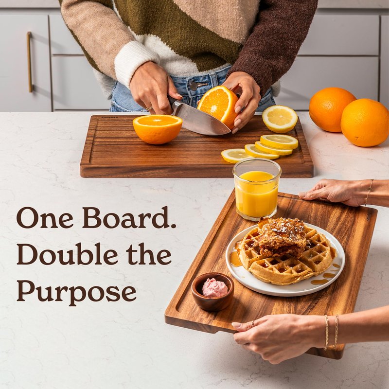SMIRLY Wood Cutting Boards For Kitchen - Bamboo Cutting Boards For Kitchen Cutting Board, Bamboo Cutting Board Set With Holder, Chopping Board, Butcher Block, Small Wooden Cutting Board Set