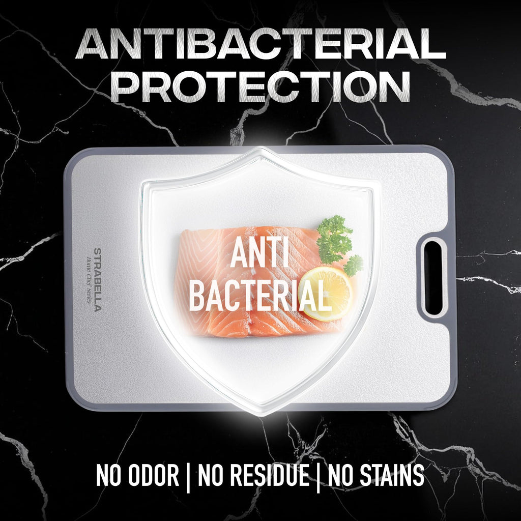 Strabella 100% Pure Titanium Cutting Board - Double Sided Titanium Cutting Boards For Kitchen - Dishwasher Safe Large Cutting Board for Cutting Meats, Fruits, Vegetables