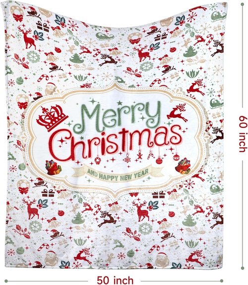 VETEBLE Super Soft Christmas Blankets and Throws Clearance, Lightweight, Cozy & Warm Throw Blanket for Couch, Sofa, Bed, Chair, 60 x 50 inches