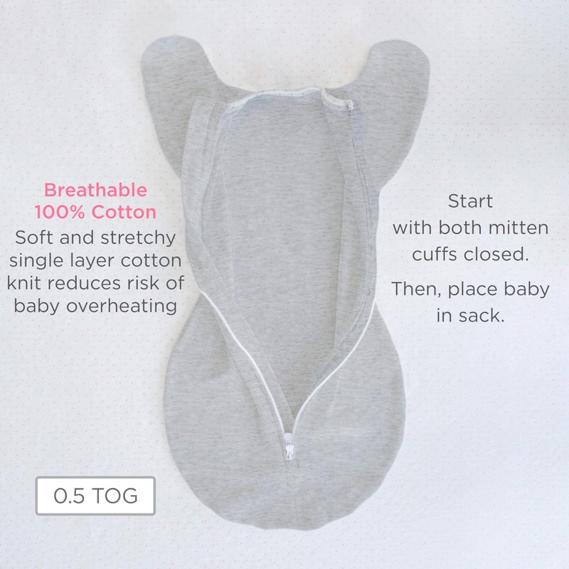 SwaddleDesigns Transitional Swaddle Sack, Arms Up Half-Length Sleeves & Mitten Cuffs, Swaddle for Newborn Transition to Baby Sleep Sack Wearable Blanket, 0-3 month, 6-14 lb, Heavenly Floral Pink