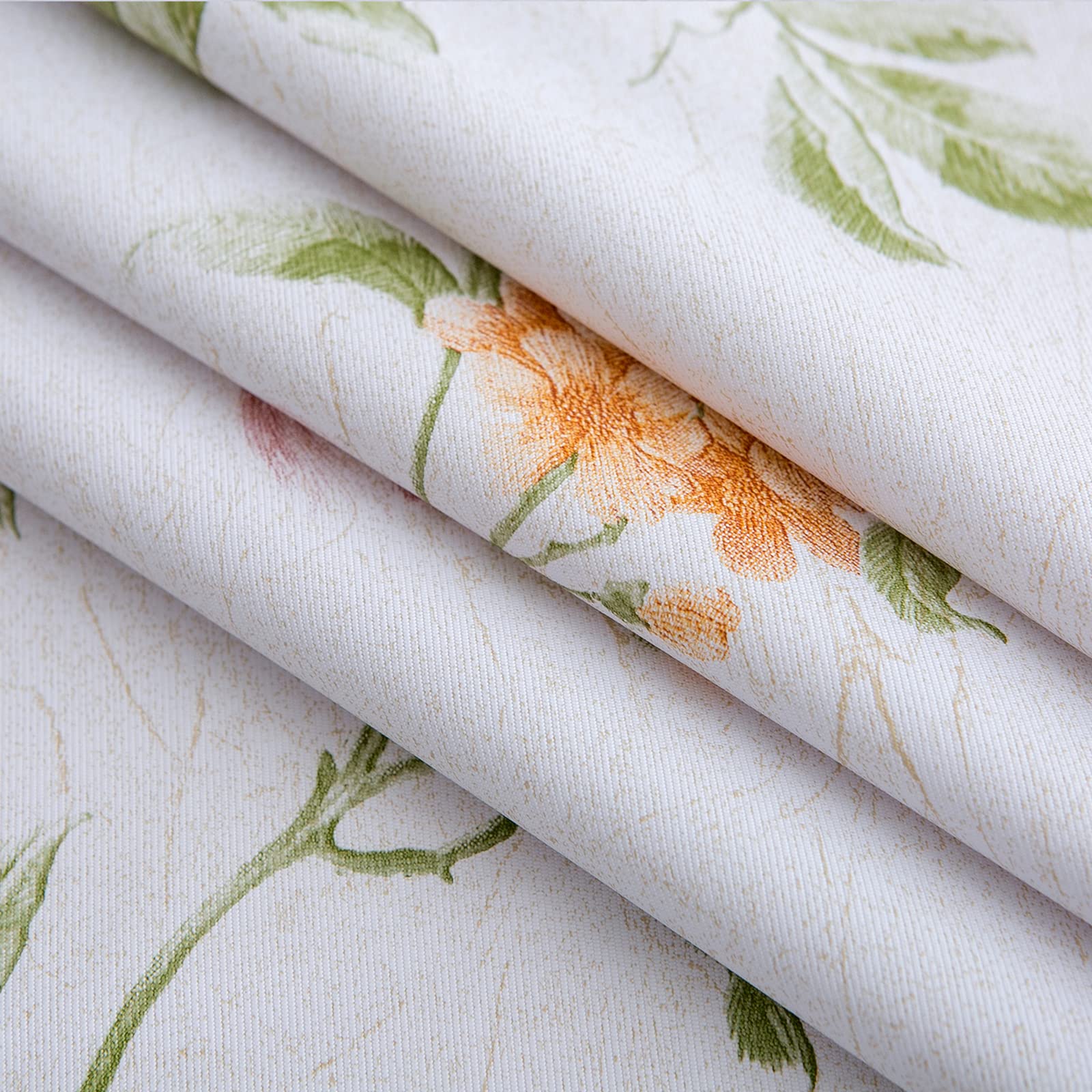 LIBERECOO Premium Floral Vinyl Tablecloth Set - Waterproof Oilproof PVC Table Cover for Rectangle Tables- Heavy-Duty Indoor/Outdoor Use (52" x 108“ Rectangular)