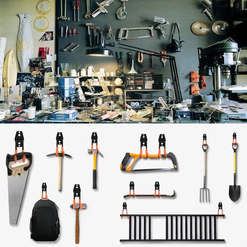 Rlipily 30 Pack Heavy Duty Steel Storage Hooks - Wall Mount Garage Hanger & Organizer for Bikes, Tools, Ladders, Bulk Items, Ropes and More