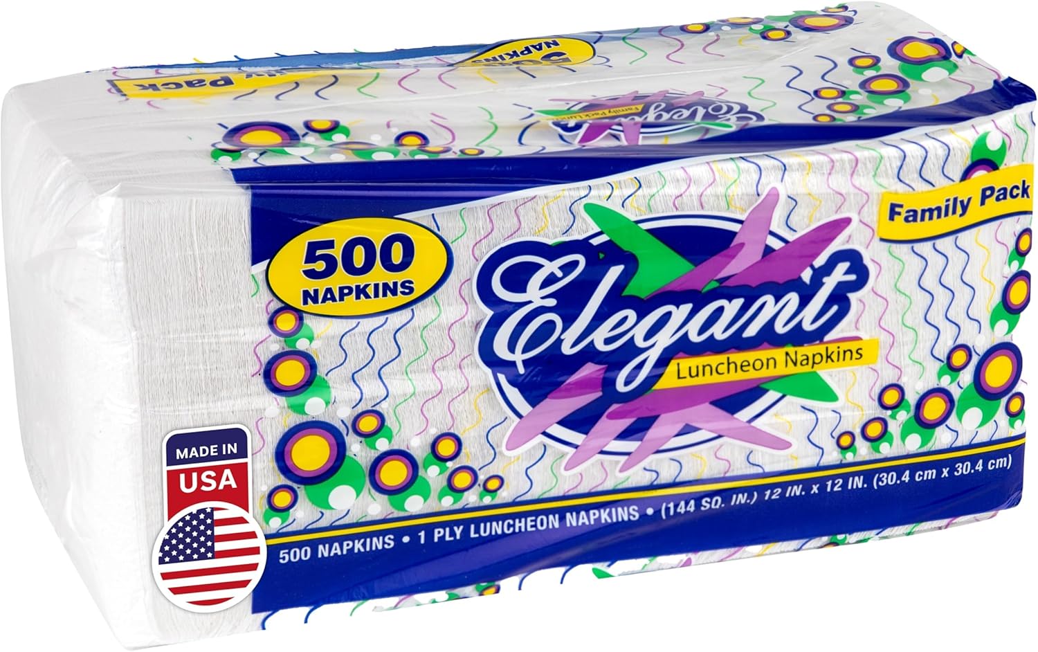 Stock Your Home 12 Inch Disposable Napkins - 1 Ply White Dinner Napkins for Parties & Daily Use | 500 Pack
