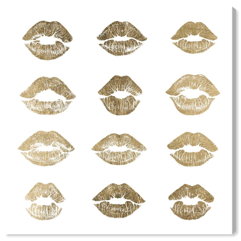Fashion and Glam Wall Art Canvas Prints '24k Kisses'