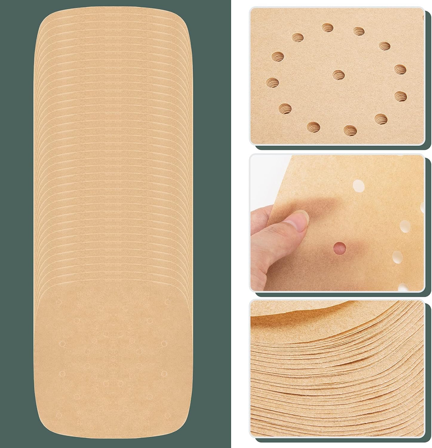 Skiennix Air Fryer Parchment Paper Liners - 200 Pcs, 8.5 Inch, Premium Perforated for Easy Cleanup
