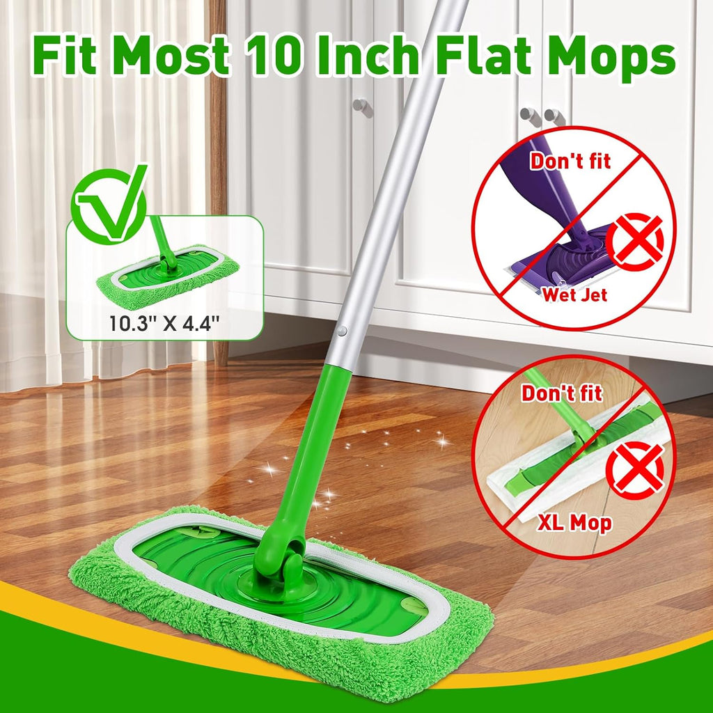 Skiennix 12-Pack Reusable Microfiber Mop Pads - Washable Dry & Wet Cleaning Cloths for Floor Care