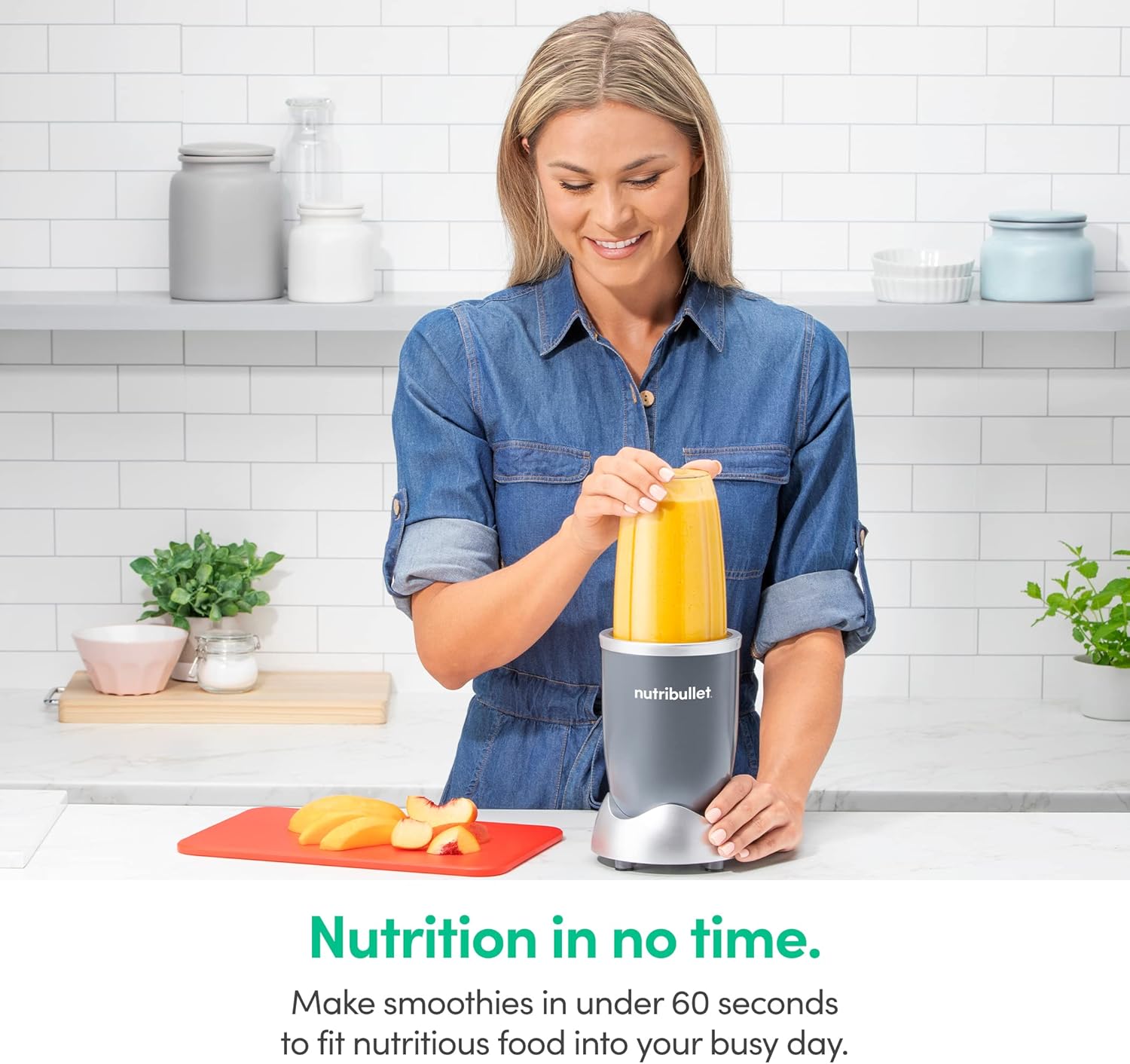 Nutribullet Personal Blender - 600 Watt, 24 Ounces for Smoothies, Shakes & Food Prep | Gray