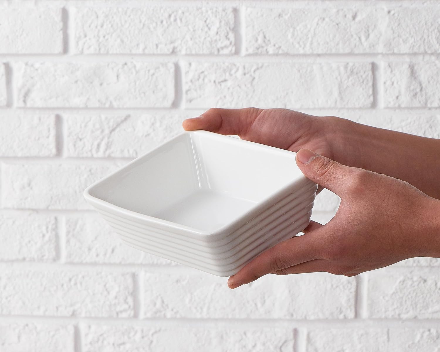 ONEMORE Small Baking Dish Set of 4 - Rectangle Ceramic Casserole Dishes for Oven | 5x7, Oven Safe, White