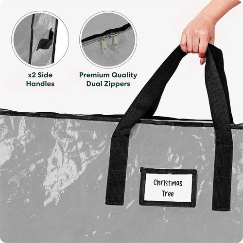 Christmas Tree Storage Bag | Durable Waterproof Zippered Bag for 7.5-Foot Artificial Trees - Protects Against Dust & Moisture (Grey, Pack of 2)
