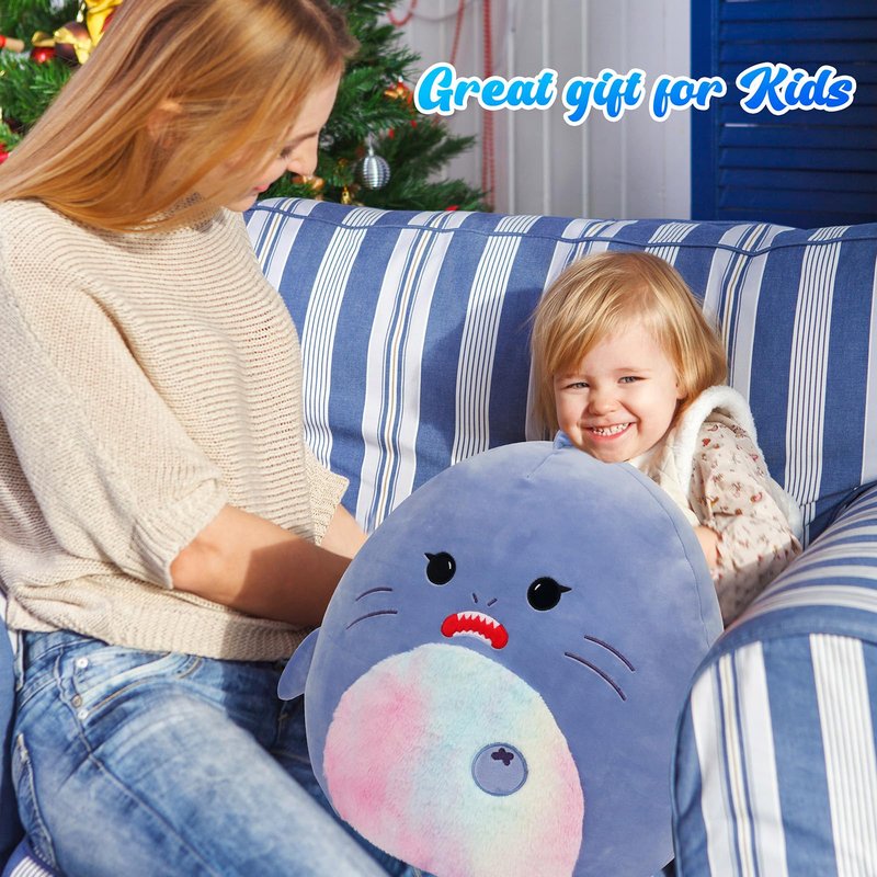 Mushymallow 20-Inch Shark Plush Pillow Cute Plush Toy Jumbo Stuffed Shark Soft Stuffed Animal Birthday for Kids