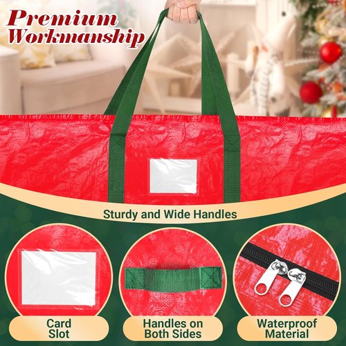 BlessedSeason Christmas Tree Storage Bag - 7.5 Ft Waterproof Design with 2 Large Tinsel Garland Bags, Reinforced Handles