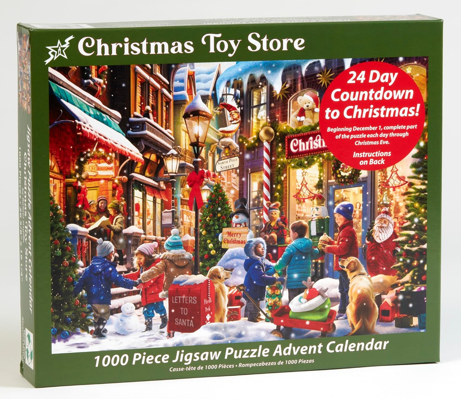 Vermont Christmas Company Jigsaw Puzzle Advent Calendar - 1000 Pieces | 24 Sections for Holiday Fun