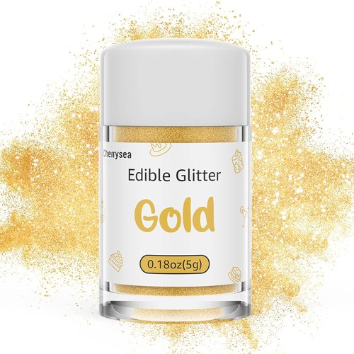 Edible Glitter by [Brand Name] - Food-Grade Drink Glitter for Cupcakes, Cookies & Beverages | Gold Color