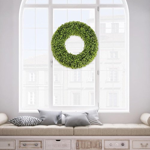 Boxwood Wreath - 20 Inch Greenery Wreath for Front Door | All-Year Round Farmhouse Decor