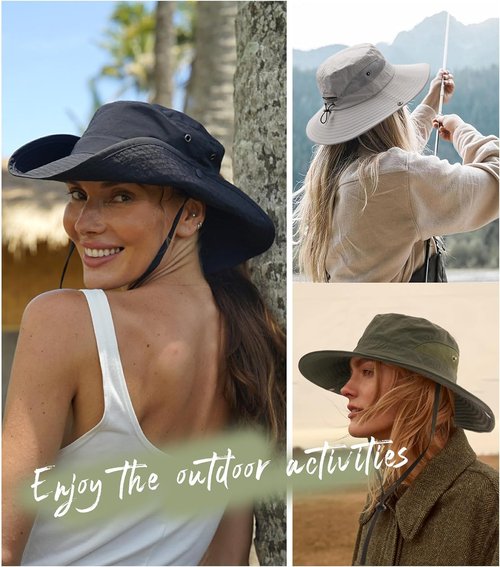 FURTALK Women's Sun Hat - Wide Brim with Ponytail Hole | UPF 80+ Outdoor Protection, Foldable Design