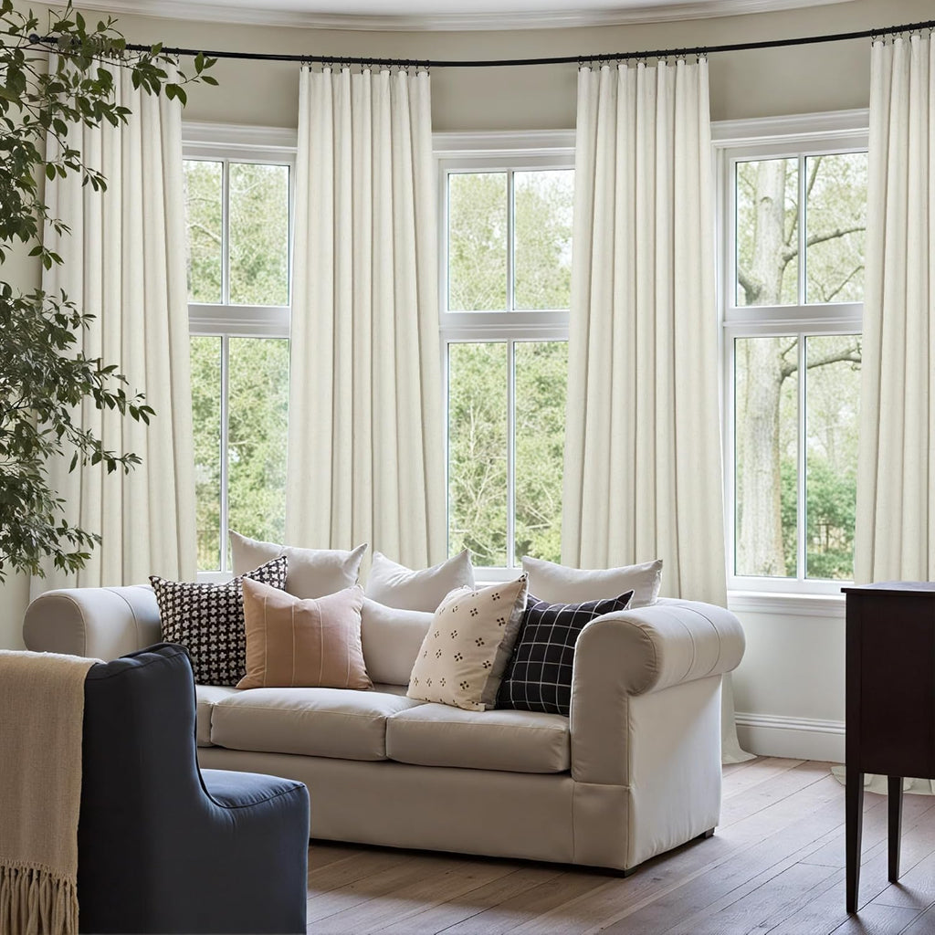 Skiennix 100% Blackout Curtains - 84-Inch Length, Thermal Insulated, Natural Cream | 2 Panels Set for Bedroom & Living Room