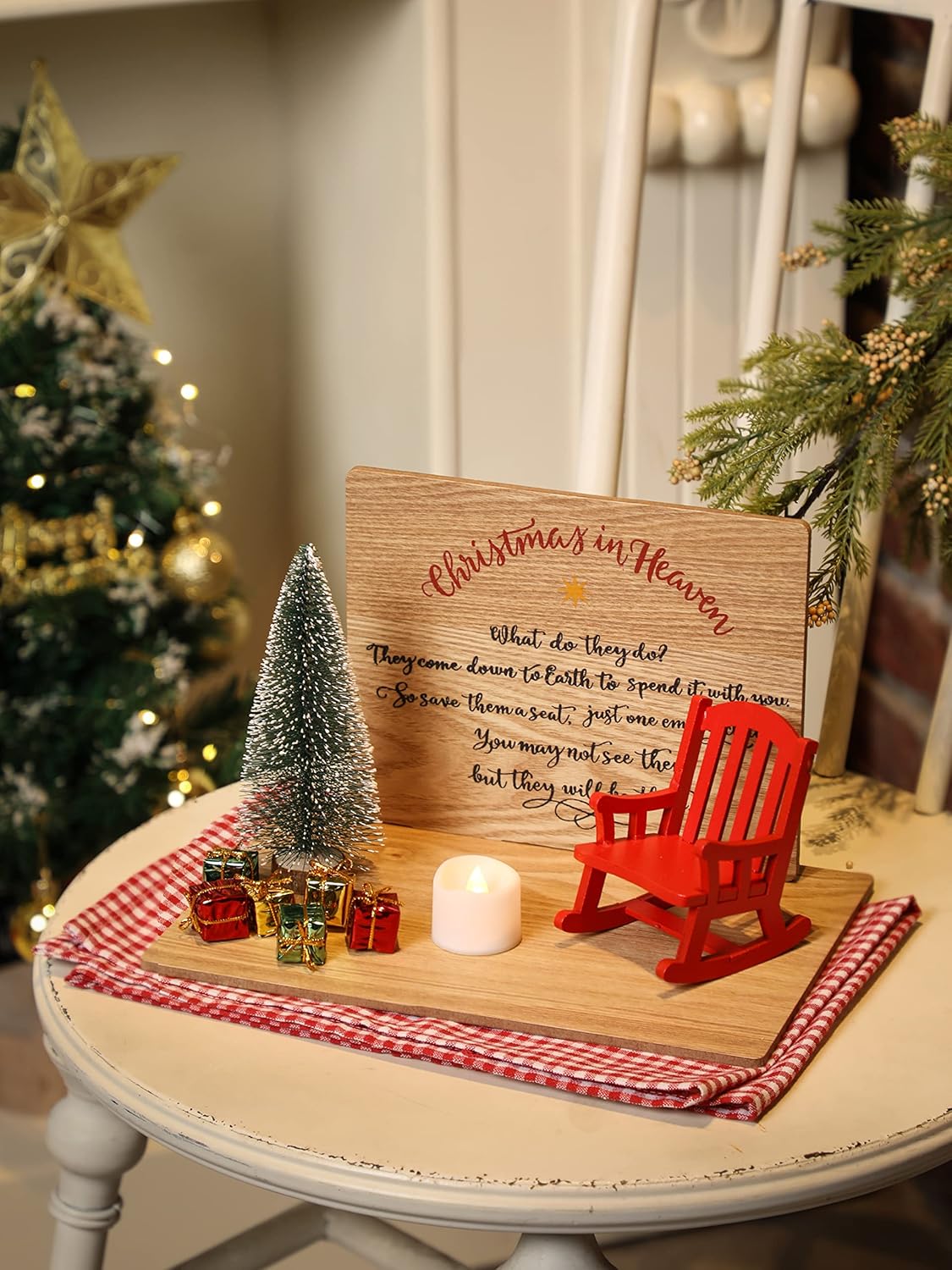 Regine Switzerland Christmas Memorial Candle Holders - Rocking Chair Ornament for Loved Ones
