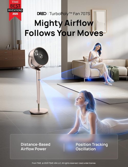 Dreo Smart Fan - 3D Oscillating Pedestal Fan with Wi-Fi & Voice Control | 9 Speeds, 6 Modes, 110ft Range