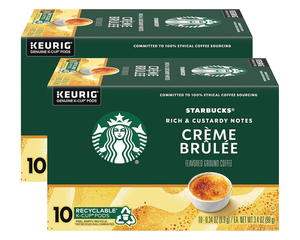 Starbucks Crème Brulée Coffee Pods - Blonde Roast for Keurig Brewers, 10 Count | Pack of 2