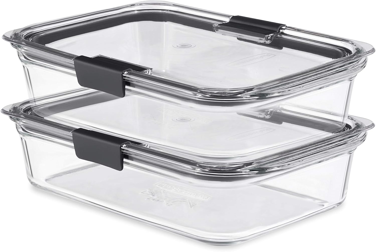Rubbermaid Brilliance Glass Food Storage Containers - 8-Piece Set, BPA-Free, Leak-Proof, Clear/Grey