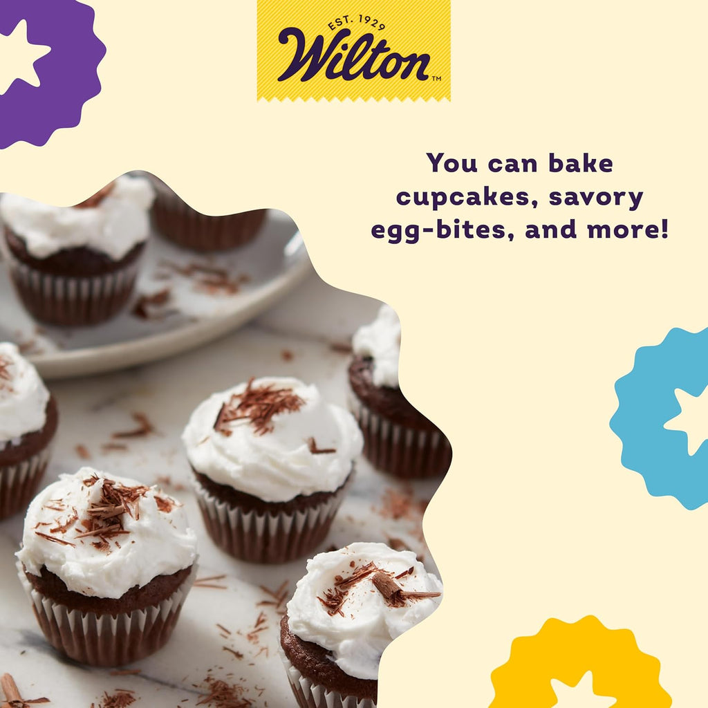 Wilton Gold Non-Stick Mini Muffin Pan - Perfect for Cupcakes & Muffins - PFAS-Free, Scratch Resistant | 16 x 10 x 1 Inch, 24 Cups