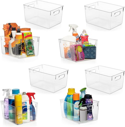 ClearSpace Clear Plastic Storage Bins - Versatile Pantry Organizers & Containers for Home, Kitchen, Office, Garage