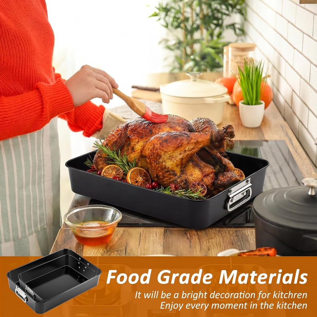 Regine Switzerland Deep Lasagna Baking Pan Set - Heavy Duty Oven Bakeware | 4 Pcs, 16/13.8/10 Inch Sizes