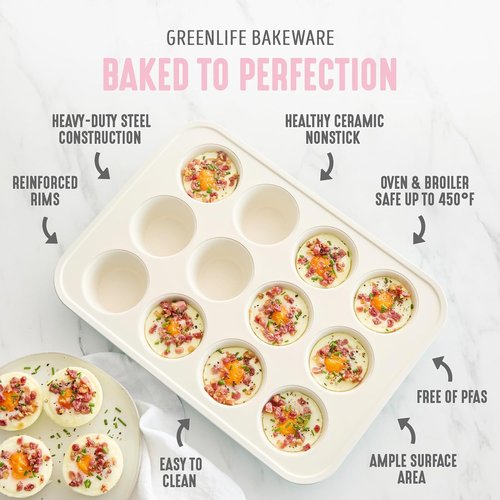 GreenLife Nonstick Bakeware Set - 6 Piece PFAS-Free Ceramic Oven Pans | Dishwasher & Oven Safe, Pink