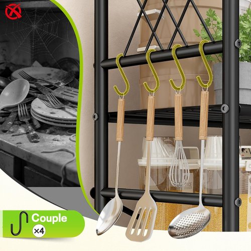 Metal Shelving Units - 5-Tier Wire Storage Rack with Hooks & Adjustable Feet | 12"D x 30"W x 72"H