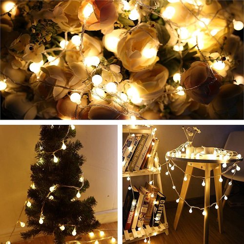 Globe USB String Lights - 20ft 40 LED Warm White Fairy Lights for Party & Home Decor