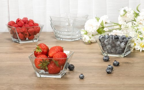 Red Co. London 10.25 Oz Tapered Clear Glass Mini Serving Bowl Set of 6 for Desserts, Snacks, Sauces