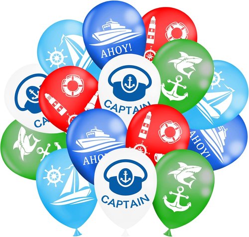 CupaPlay 50PCS Nautical Latex Balloons - Perfect for Coastal Beach Birthday & Classroom Parties