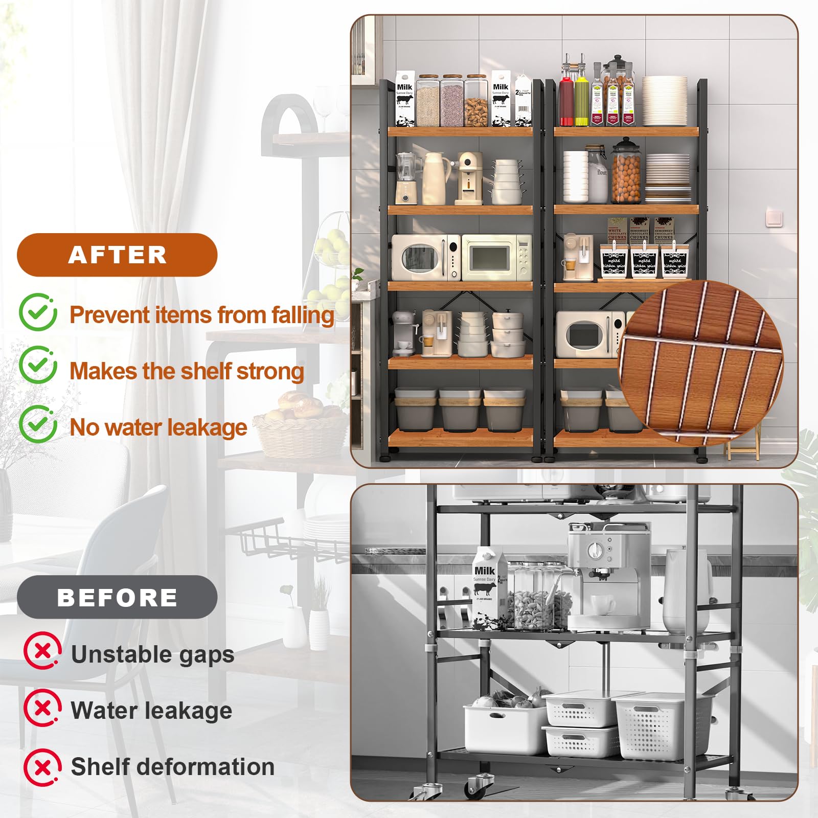 Demine 4 Pack Wire Shelf Liners, 24x12 Inch Thick Waterproof Wood Grain PVC Covers for Wire Shelving, Non-Slip & Easy to Clean Shelf Mats for Pantry, Closet, Kitchen, Bathroom