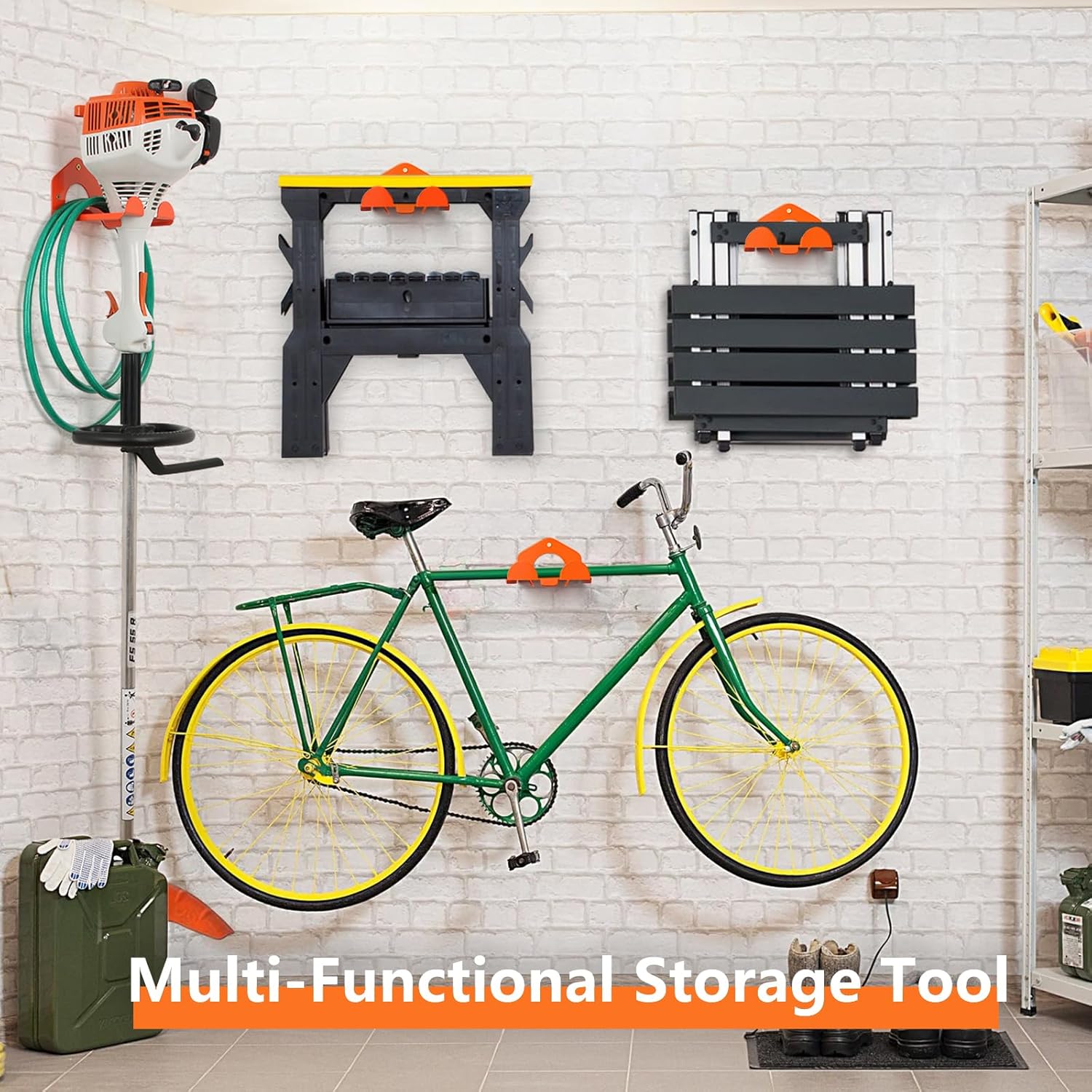 Reliahom Garage Organization - Heavy Duty Weed Eater Hanger | Garden Tool Organizer Rack, 1 Pack