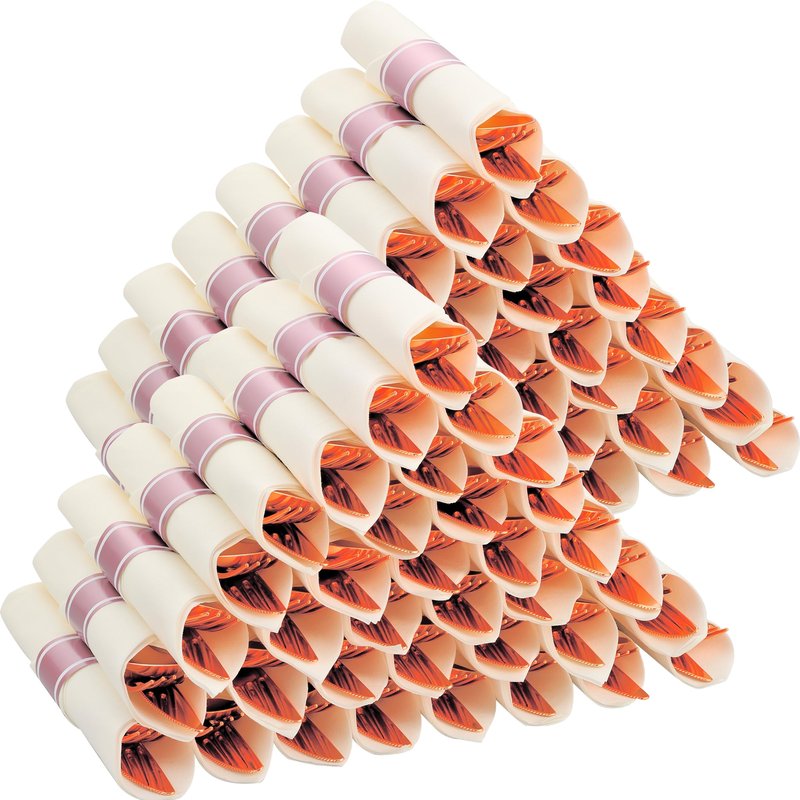 ISFANGCO 100 Pack Pre Rolled Rose Gold Plastic Silverware Set with Napkins,Disposable Wrapped Heavy Duty Cutlery Set for Wedding Birthday Party-100 Forks,Knives,Spoons,Utensils Set,Plasticware Bulk