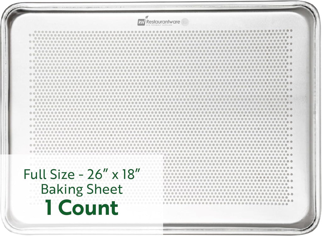 Restaurantware Met Lux Heavy-Duty 26 x 18 Inch Baking Pan - Durable Aluminum Sheet Pan for Baking & Roasting