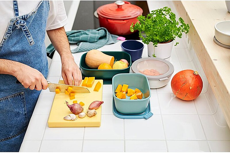 Mepal – Multi Bowl Cirqula 3-Piece Set – Food Storage Container with Lid - Suitable as Airtight Storage Box for Fridge & Freezer, Microwave Container & Servable Dish - 750, 1500, 3000ml - Nordic sage