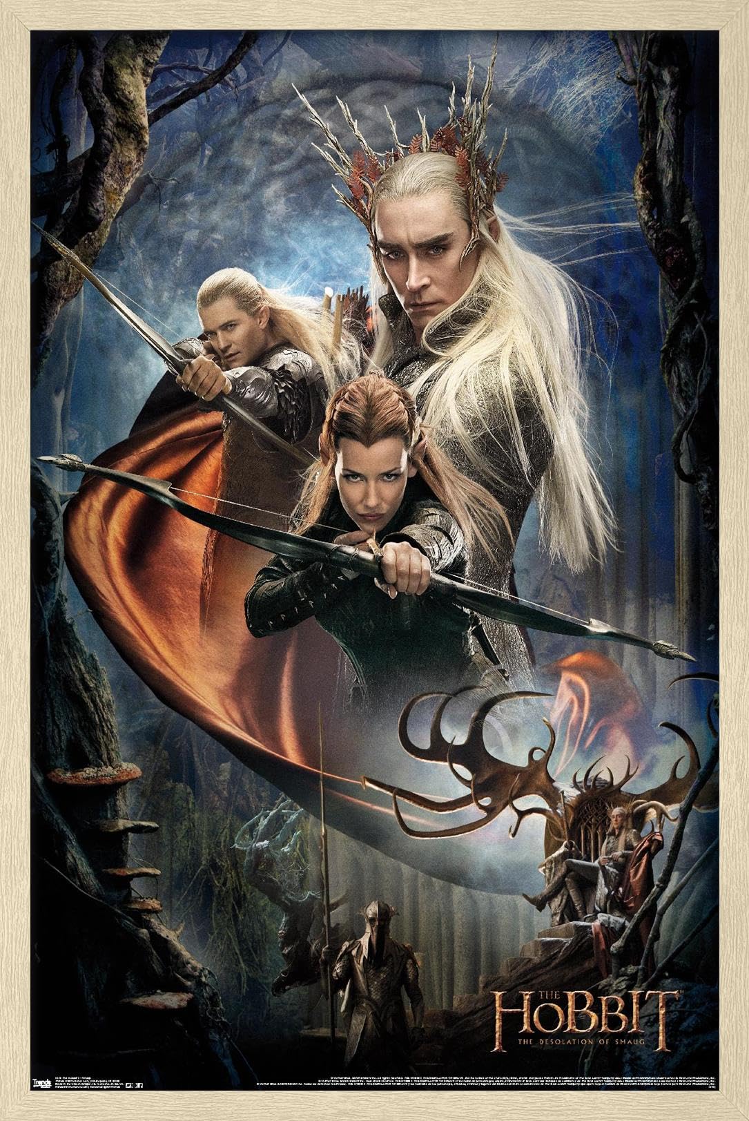 The Hobbit: The Desolation Of Smaug - Group Wall Poster, 22.4L" x 14.7W", Blonde Framed Version