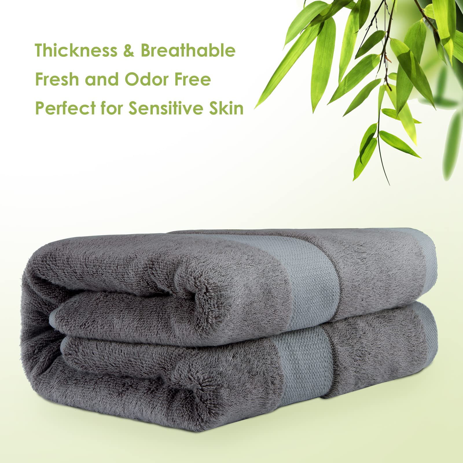 CANFOISON Extra Large Bath Towels Sheet for Body, for Sensitive Skin, 1 Pack Dark Grey for Adult Kids Baby,for Luxury Hotels Gym Spa Super Soft Highly Absorbent Oversized Towels 35" x 70"