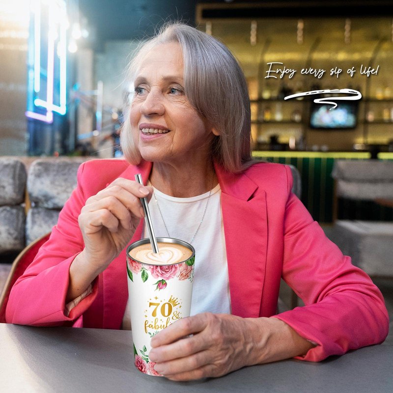 Cwutoba 70th Birthday Gifts for Women, Gifts for 70 Year Old Woman, 70th Birthday 20oz Tumbler, 1956 Bday Gift for Women, 70th Bday Gift Ideas