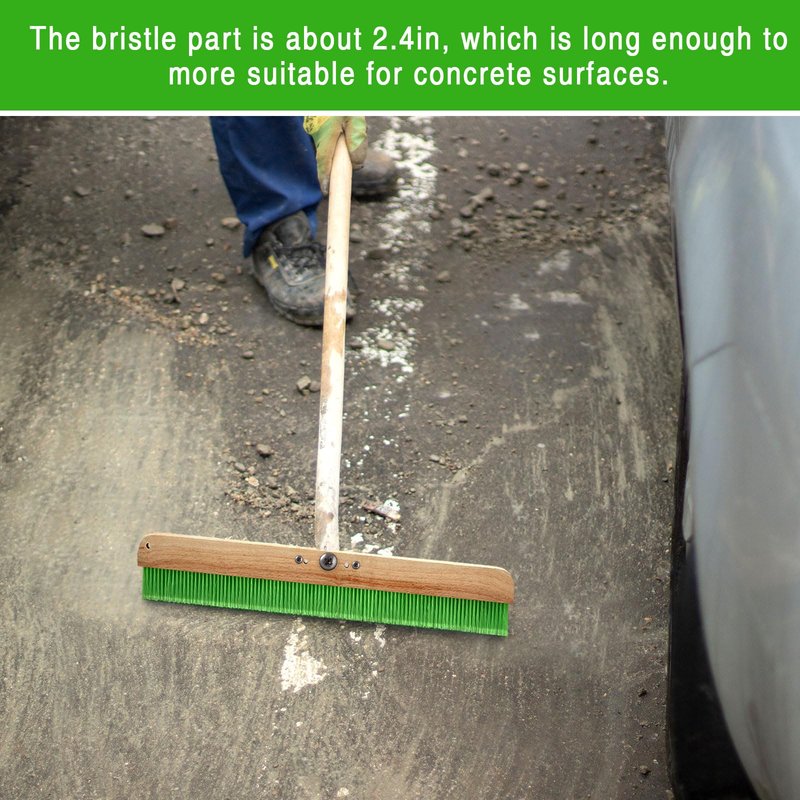 Yiyiring 2 Pcs 24 Inches Green Concrete Broom Soft Without Handle Soft Flow Through Brush with Mounting Threads for Concrete Finishes, Hard Floors, Yards