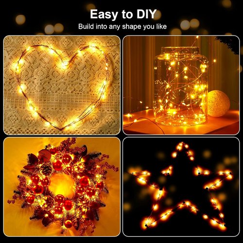 Ariceleo 16.4ft Battery Operated String Lights - Warm White Fairy Lights with Timer & Twinkle Mode | 50 LEDs for Christmas, Bedroom, Party, Wedding